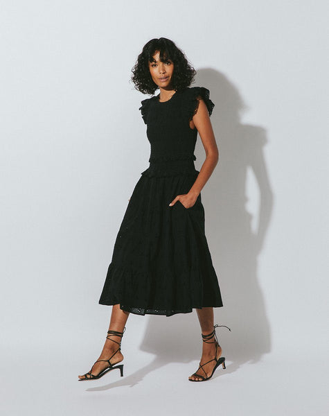 Shop Emmy Midi Dress Black | Cleobella